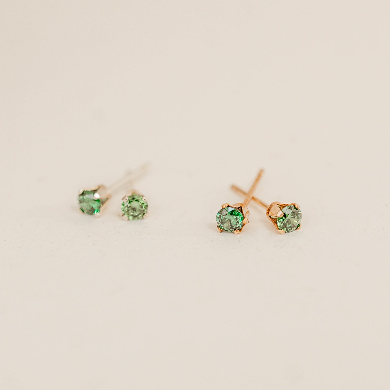 may birthstone studs emerald stone rebirth love symbol sterling silver goldfill