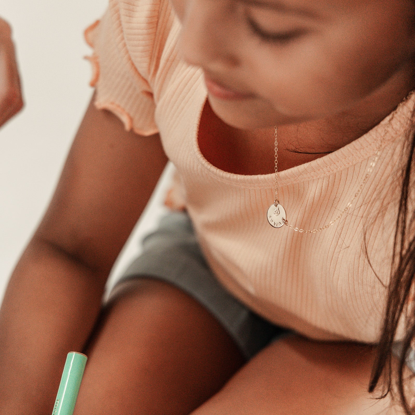 Personalised jewellery - KBN Jewellery - handmade jewellery – custom jewellery gifts – dainty necklace – medium pendant necklace – children name necklace – personalised kids name necklace – kids names on necklace – first necklace for children’s – symbol necklace 