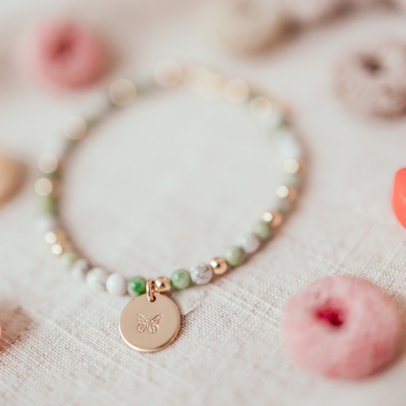 Personalised jewellery - KBN Jewellery - handmade jewellery – Personalised Jewellery gifts – Dainty jewellery – Australia made jewellery – beaded bracelet  – handmade bracelet - handmade crystal bracelet – lucky day crystal bracelet – green jade crystal bracelet – crystal bracelet with pendant 