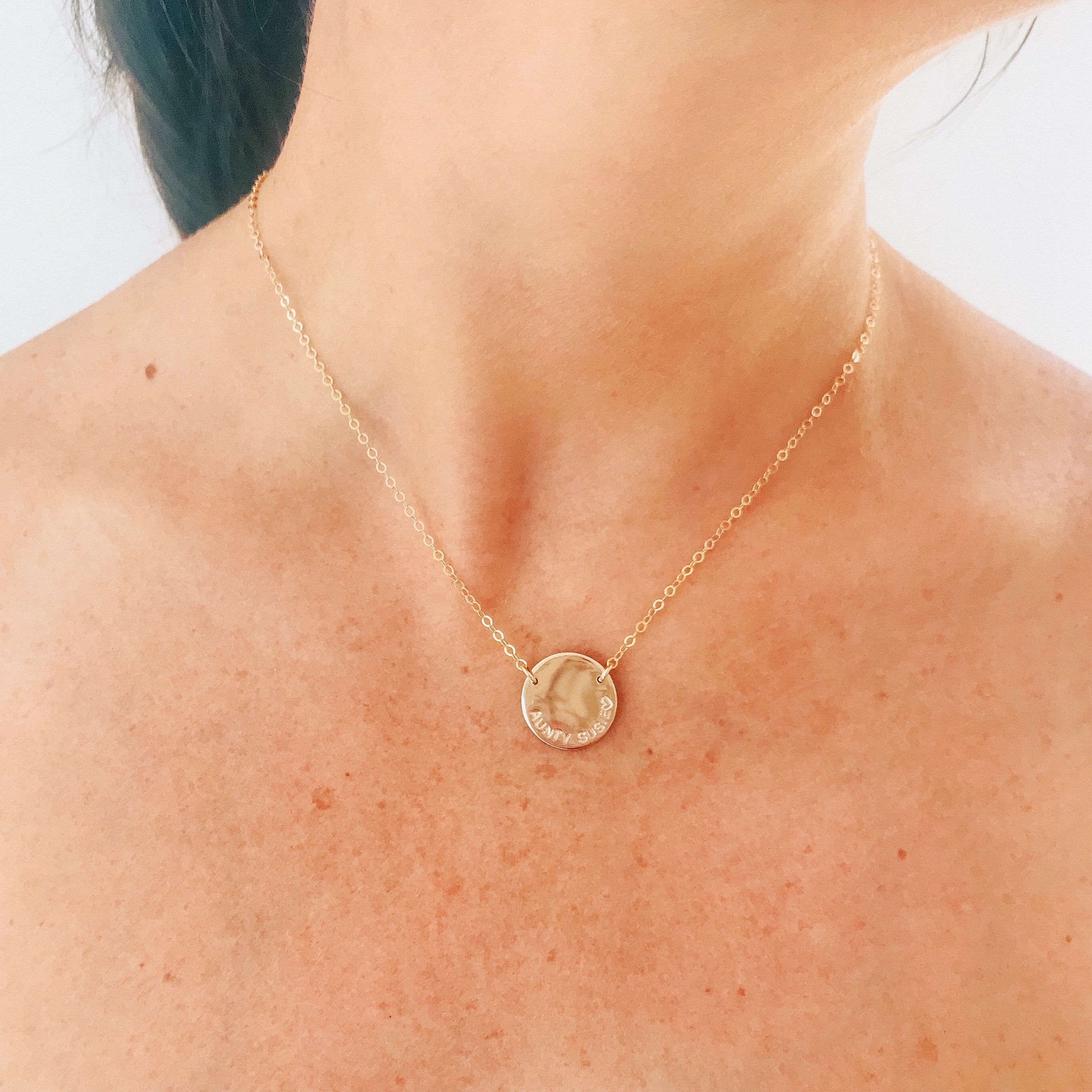 Personalised jewellery - KBN Jewellery - handmade jewellery – custom jewellery gifts – dainty necklace – Australian made – initial necklace – children’s initial necklace – roman numeral necklace – round pendant necklace – double holed necklace 