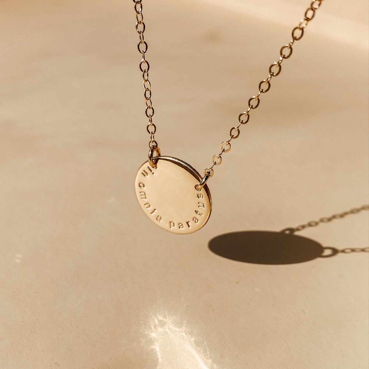 large pendant curved centred text tiny neat sweet script font goldfill sterling silver rose goldfill dainty delicate meaningfull dates children names roman numerals fixed chain