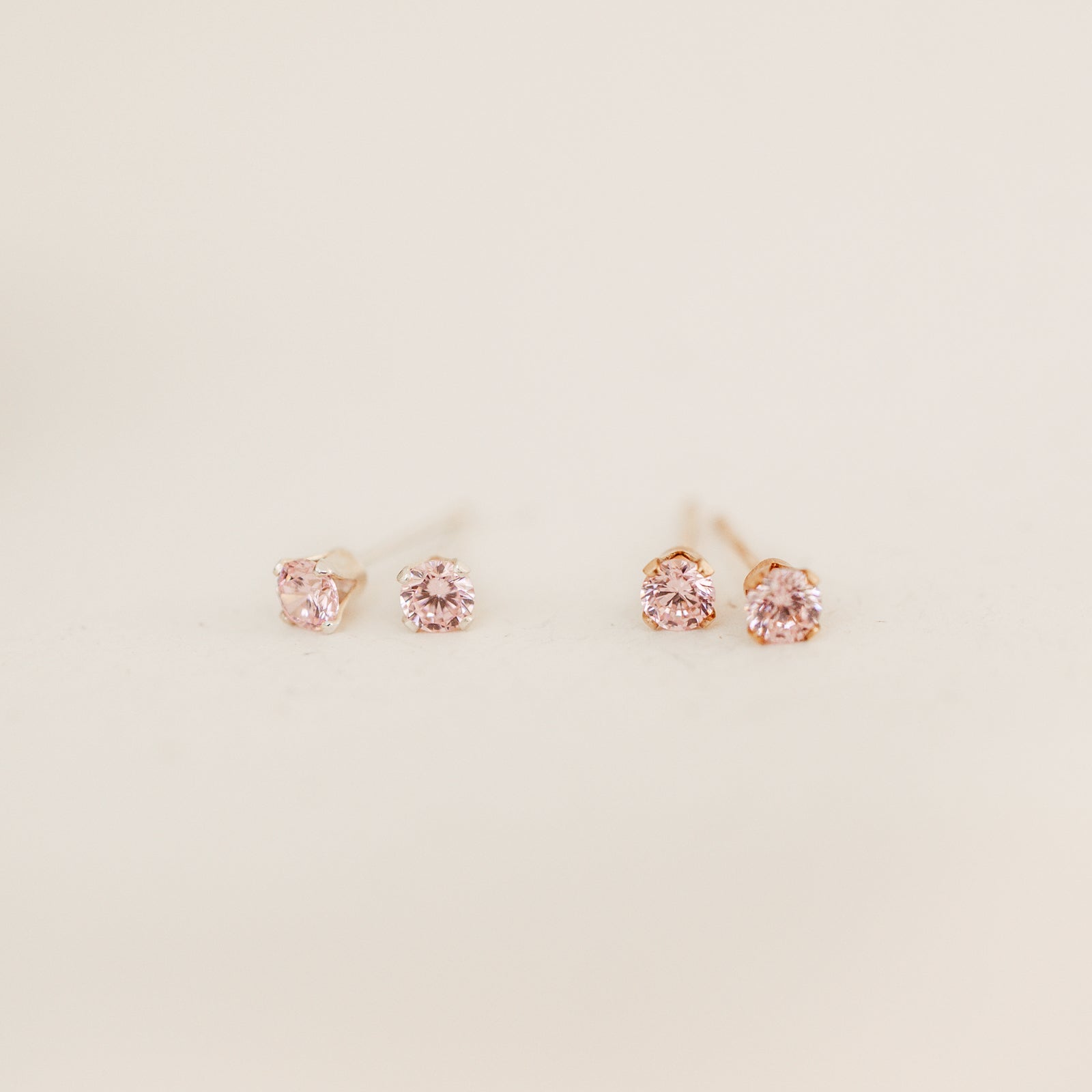 october birthstone studs pink tourmaline stone joy peace symbol sterling silver goldfill