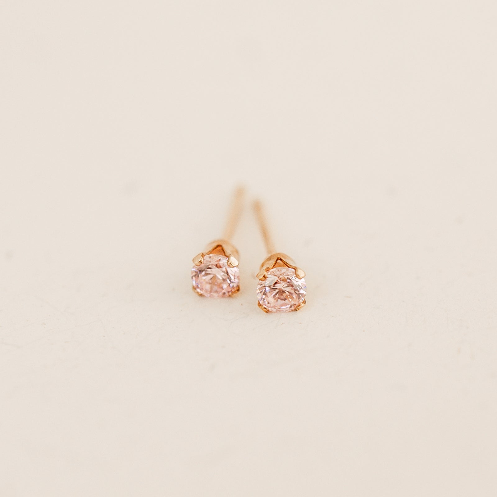 october birthstone studs pink tourmaline stone joy peace symbol sterling silver goldfill