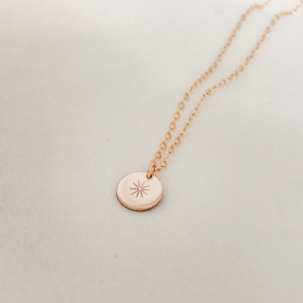 sun symbol necklace goldfill sterling silver rose goldfill delicate meaningful necklace small pendant sunny happy bright happy