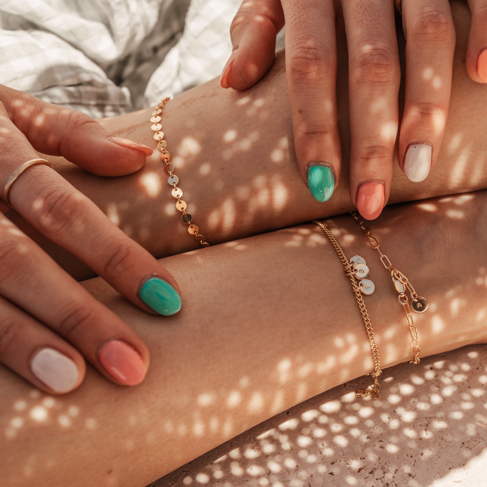 Personalised jewellery - KBN Jewellery - handmade jewellery – Personalised Jewellery gifts – Dainty jewellery- sparkly anklet – disc anklet – round chain anklet – stacking anklet – layering anklet