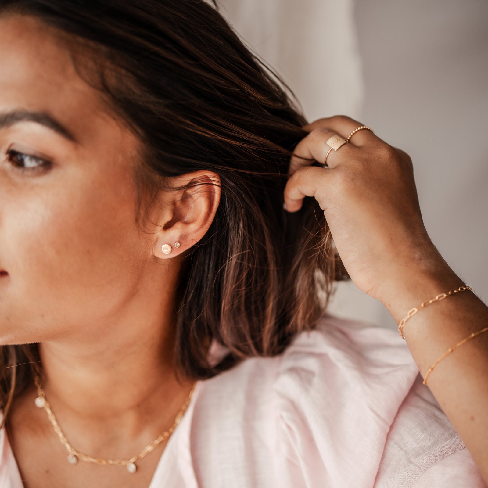 Personalised jewellery - KBN Jewellery - handmade jewellery – custom jewellery gifts –  tiny stud earrings – stacking earrings – everyday earrings 