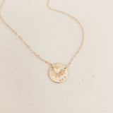love heart sunshine stamp necklace curved text initials name goldfill sterling silver rose goldfill large fixed pendant