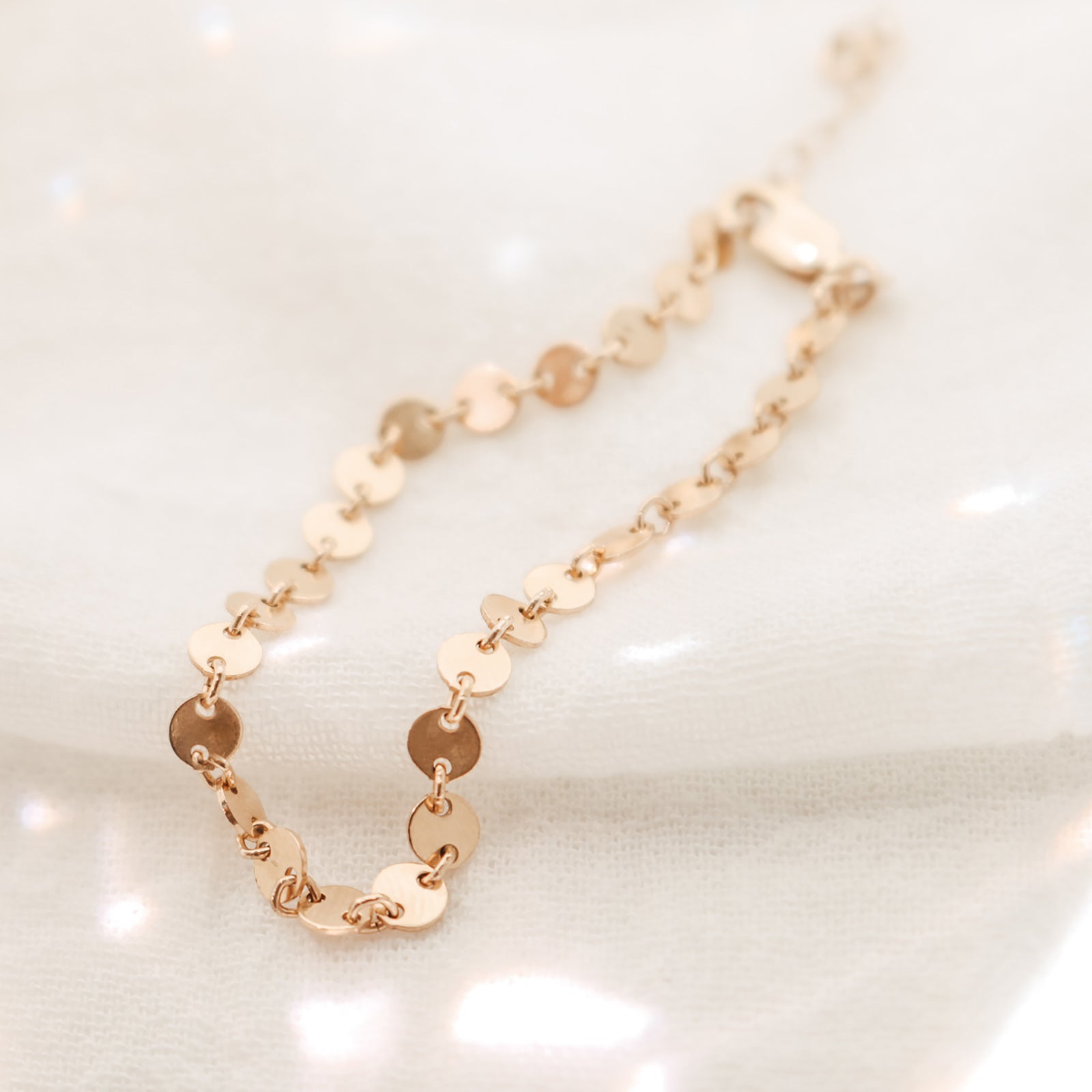 Personalised jewellery - KBN Jewellery - handmade jewellery – Personalised Jewellery gifts – Dainty jewellery- sparkly anklet – disc anklet – round chain anklet – stacking anklet – layering anklet