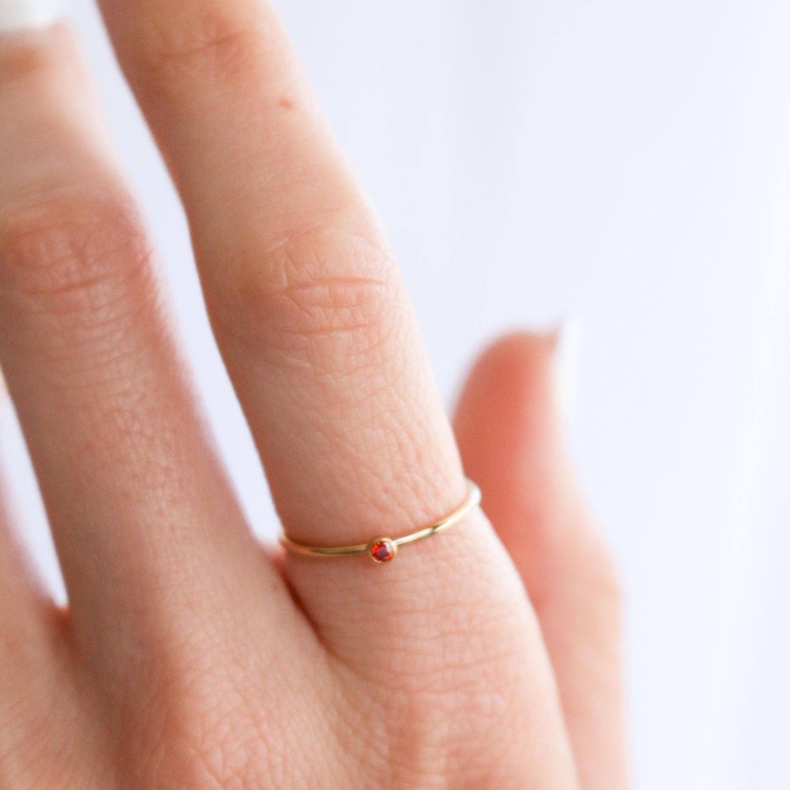 Personalised jewellery – handmade jewellery – KBN jewellery – dainty ring – birth month ring – birthstone ring – affordable ring – trust  ring – January  stone rings – birthstone ring – stacking ring – red stone ring 