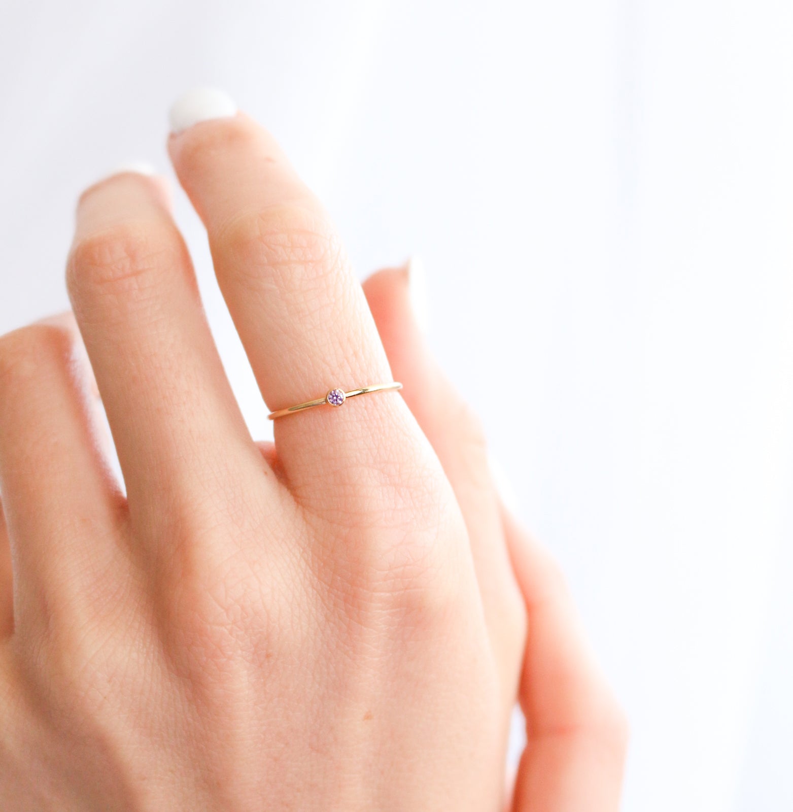 Personalised jewellery – handmade jewellery – KBN jewellery – dainty ring – birth month ring – birthstone ring – affordable ring – hope and happiness  ring – June  stone rings – birthstone ring – stacking ring – purple stone ring 